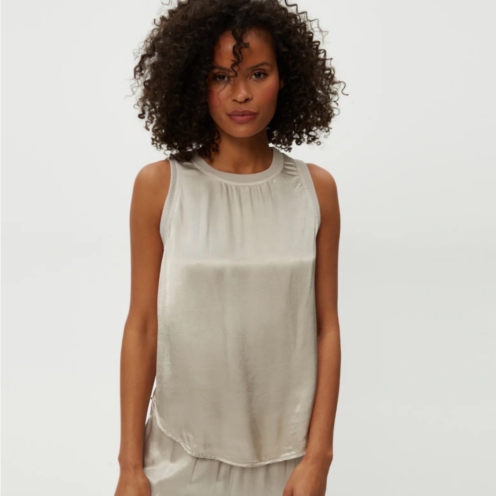 Michael Stars Light Cream Satin Tank